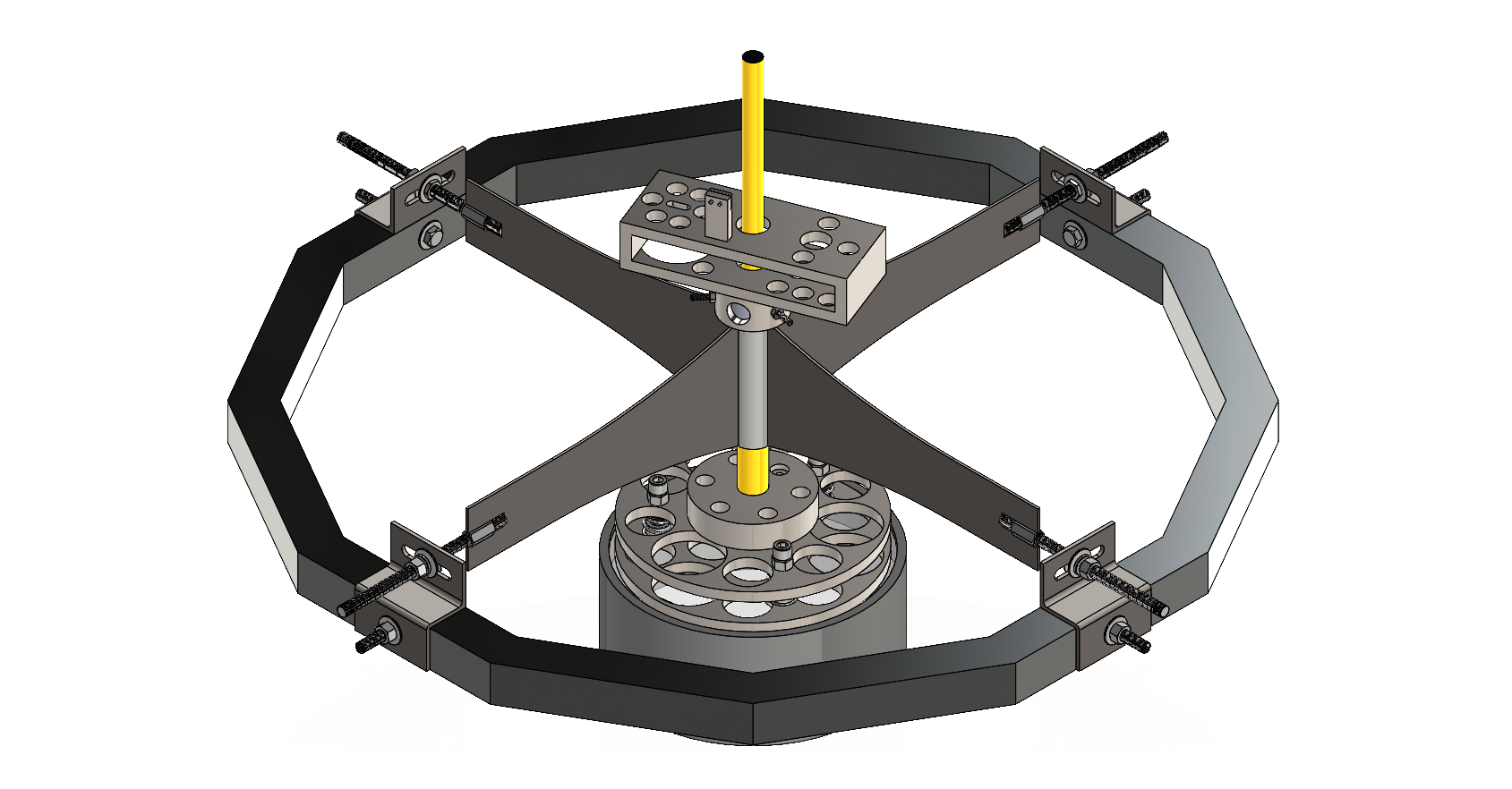 Isometric CAD view of the telescope ring mount assembly