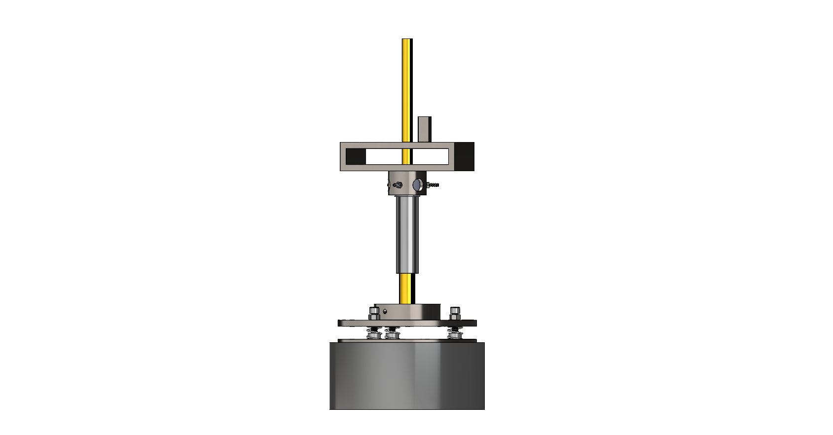 Alternate CAD view of the ring mount showing adjuster hardware